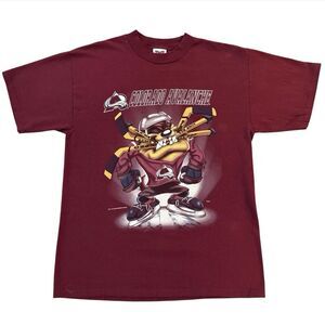 Vintage 2000 Colorado Avalanche Taz Looney Tunes Hockey Graphic T‑Shirt L NOS